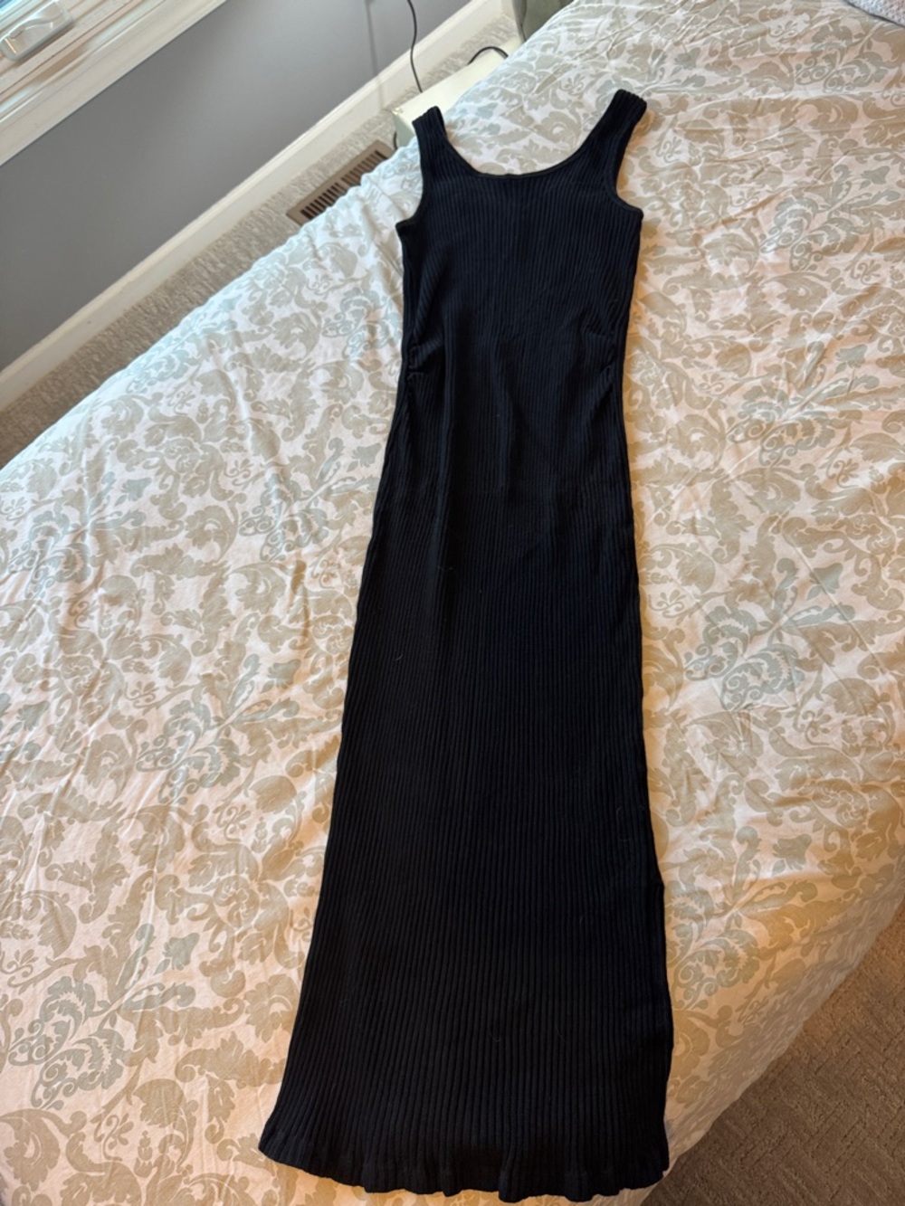 Gap Maternity Black Ribbed Maxi Dress